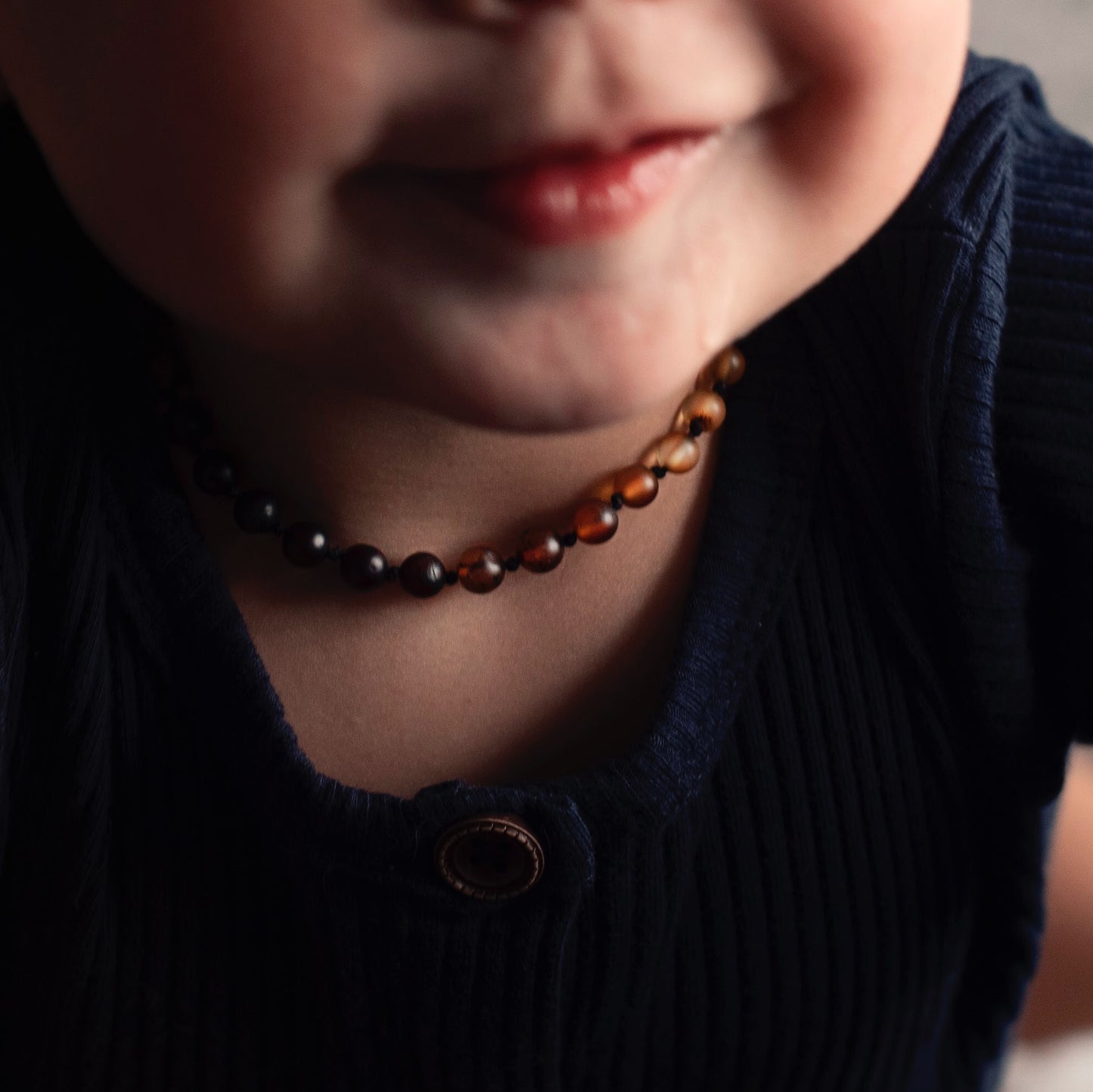 Ombre Round Unpolished Baltic Amber Necklace, Anklet, or Bracelet