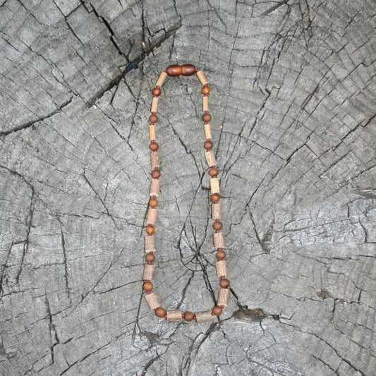 This picture is with hazelwood and cognac colored amber.  (Jewelry on wooden background)
