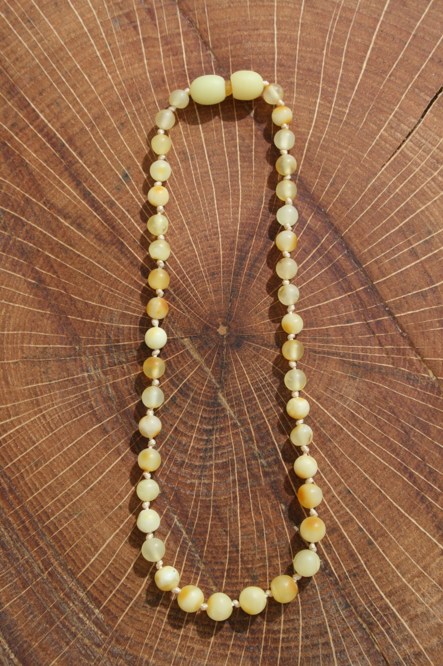 Milky Round Unpolished Baltic Amber Necklace, Anklet, or Bracelet