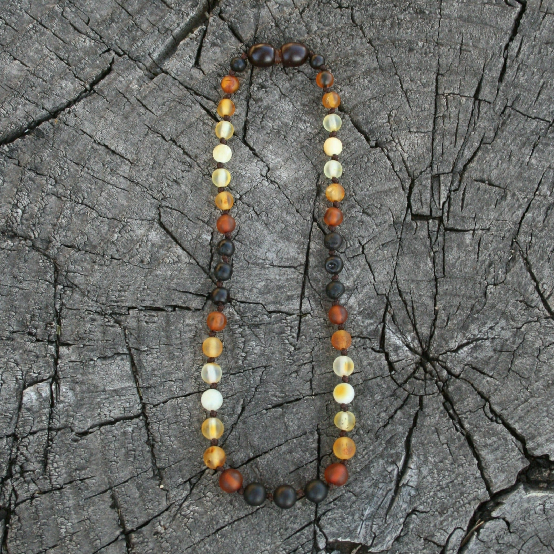 Sunset Round Unpolished Baltic Amber Necklace, Anklet, or Bracelet