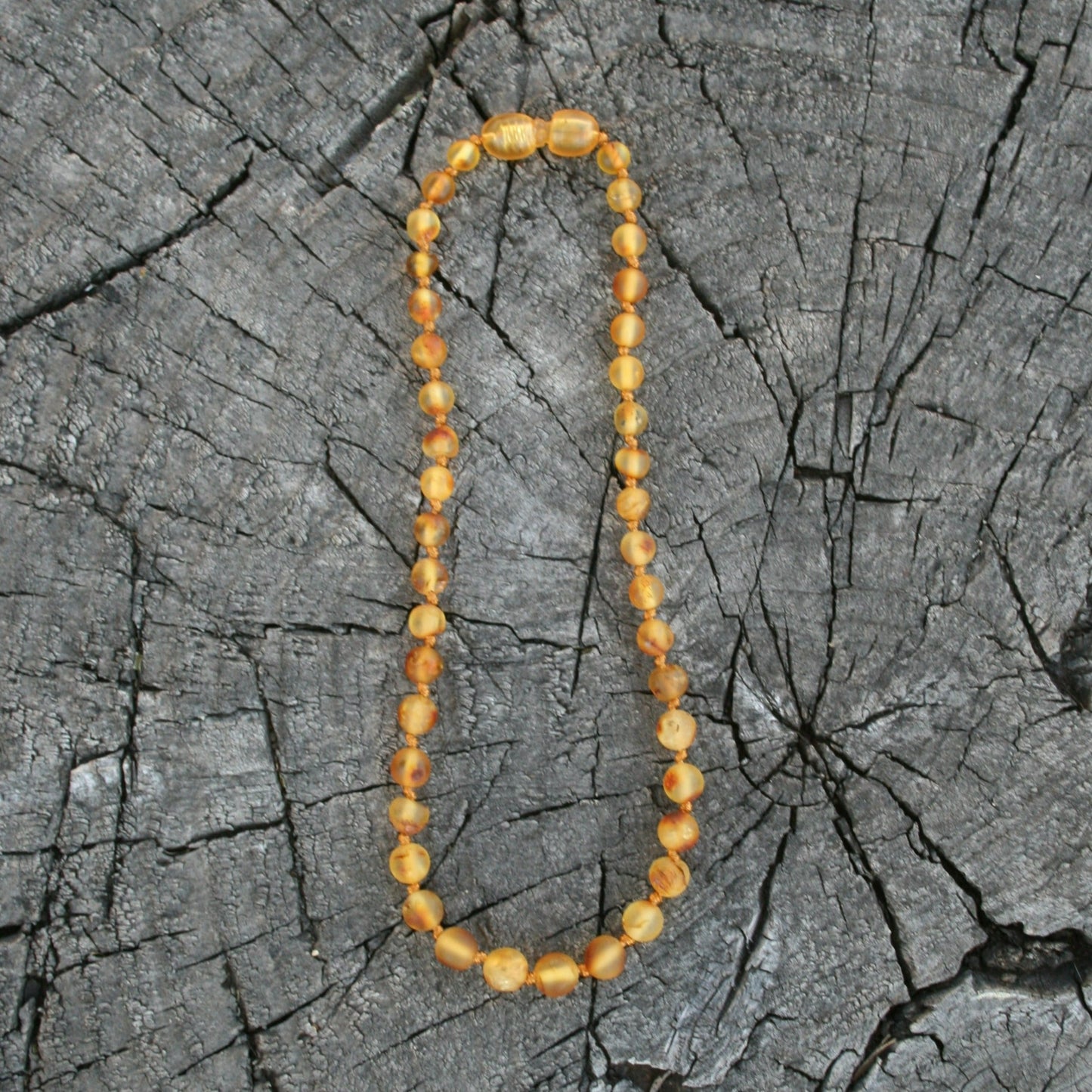 Honey Round Unpolished Baltic Amber Necklace, Anklet, or Bracelet