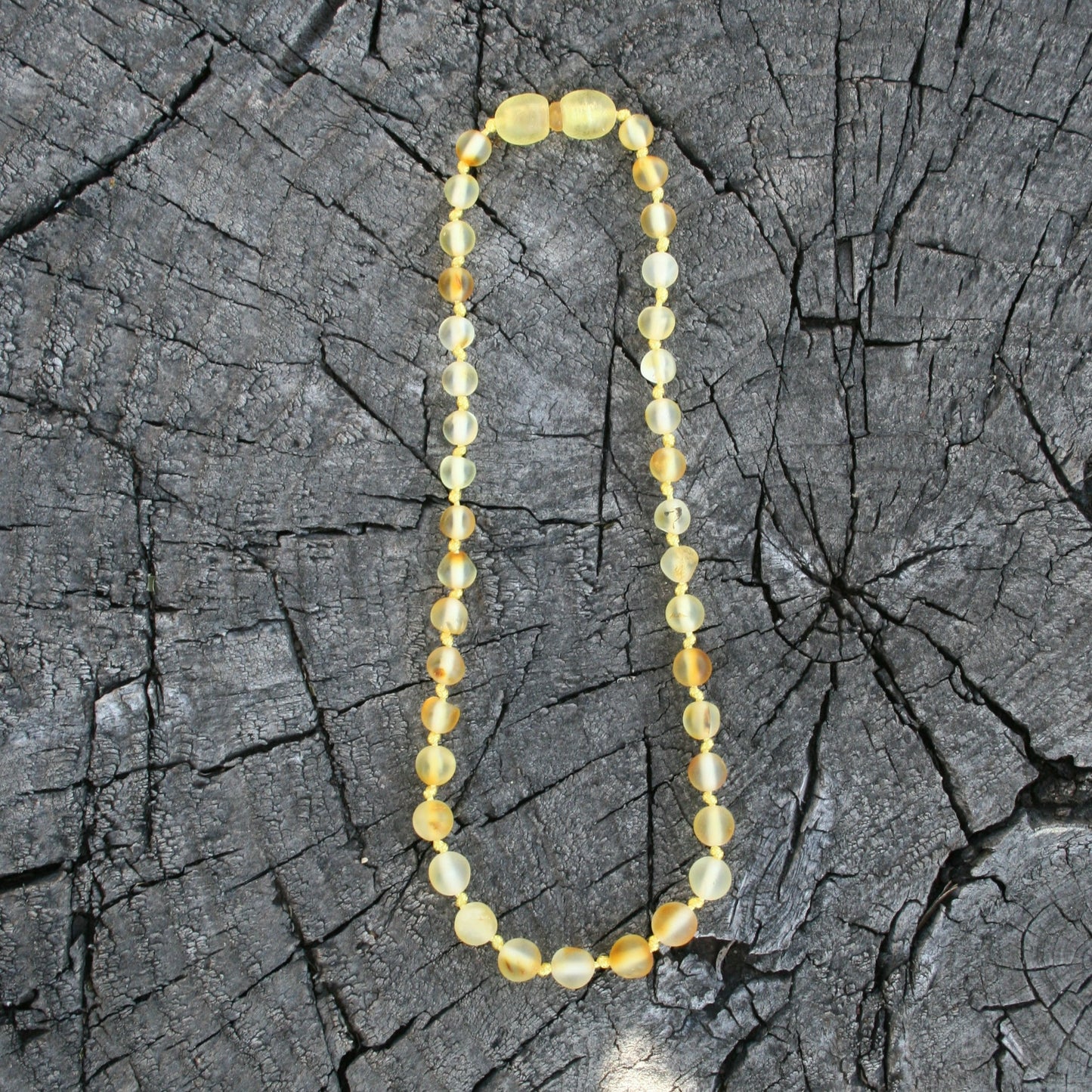 Lemon Round Unpolished Baltic Amber Necklace, Anklet, or Bracelet
