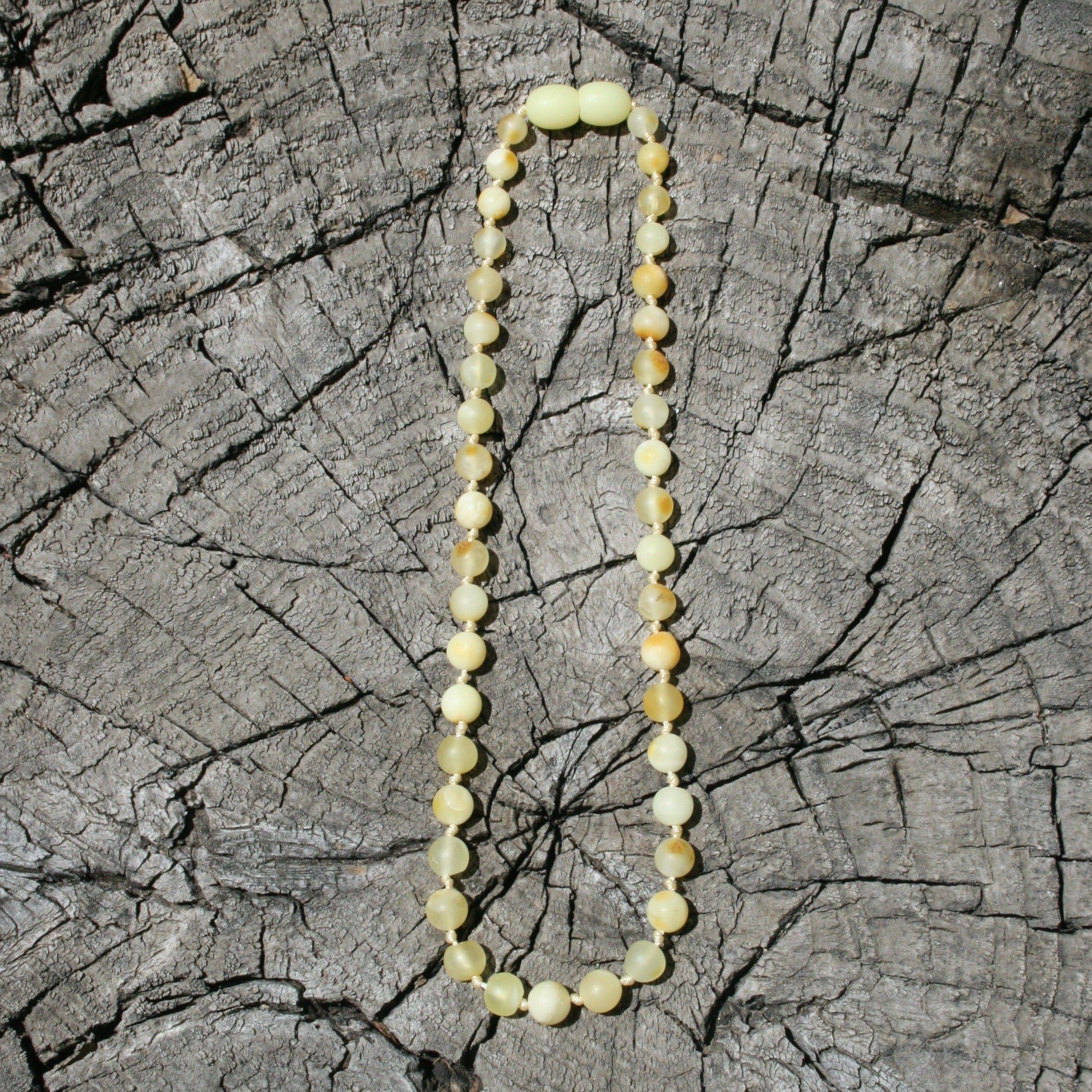 Milky Round Unpolished Baltic Amber Necklace, Anklet, or Bracelet