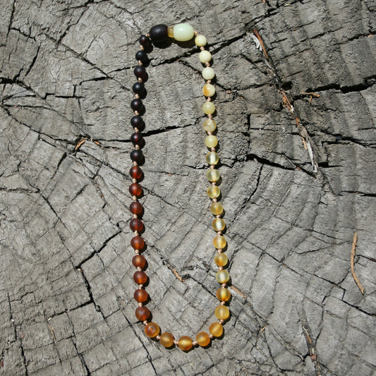 True Ombre Round Unpolished Baltic Amber Necklace, Anklet, or Bracelet